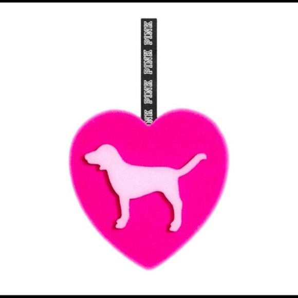 PINK VICTORIA’S SECRET BATH SPONGE Pink Heart with Dog New in Package - Picture 1 of 1